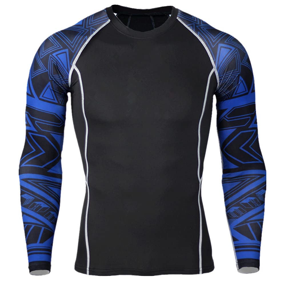 Lilychan Men's Rash Guard Swim Shirt Long Sleeve Sun Protection Compression Tops,Black,4XL