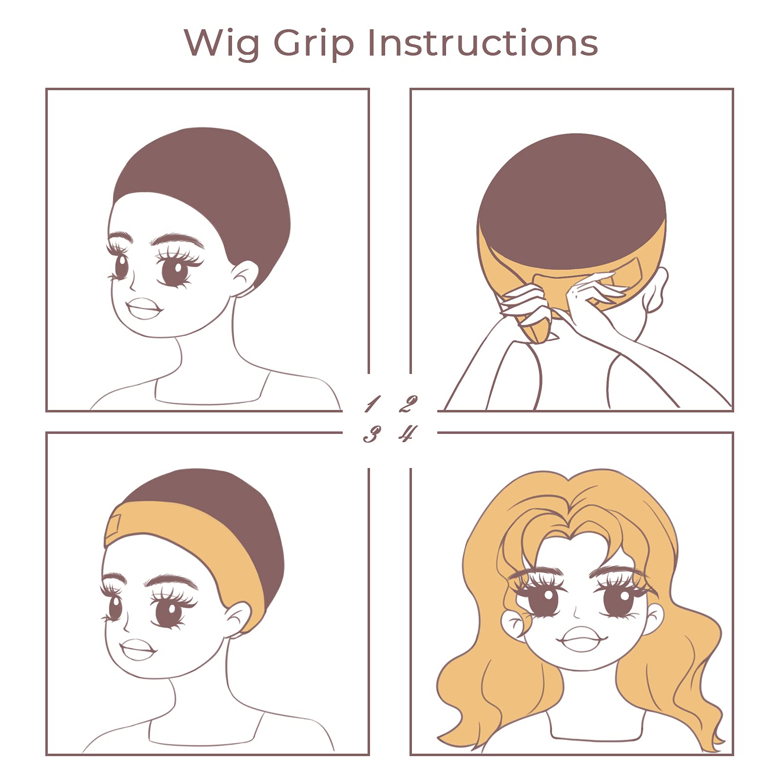 Appearanz Wig Grip Band for Lace Front, No-slip Velvet Wig Grip Headbands for Women (Beige)