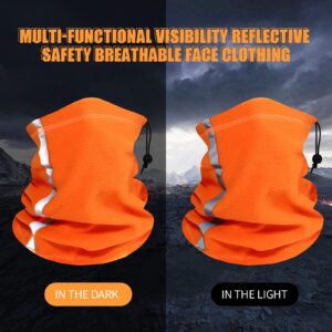 4 Pcs Visibility Reflective Neck Gaiter Winter Fleece Neck Scarf Thermal Face Scarf Neck Scarf with Drawstring for Men Women (Multicolor)