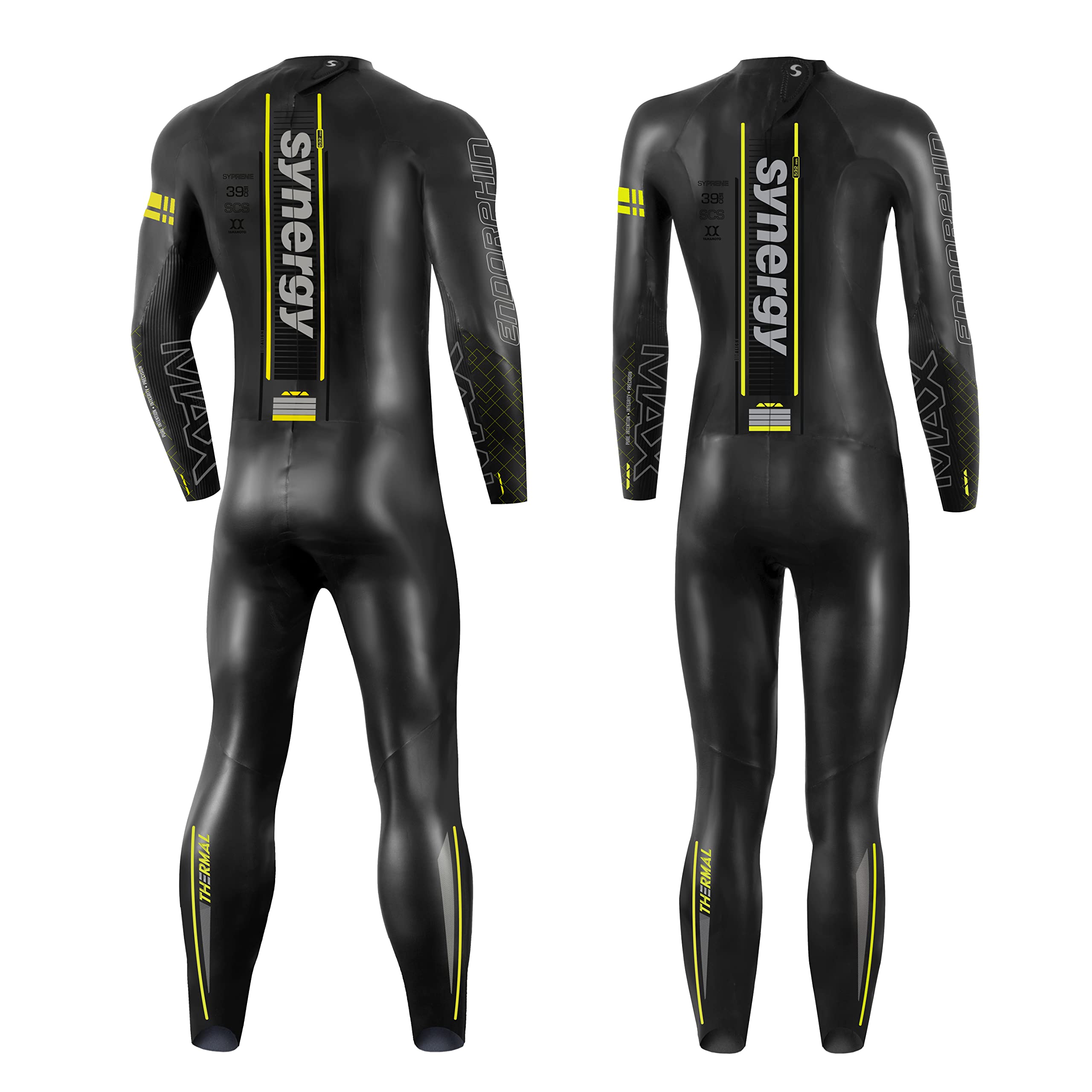 Synergy Triathlon Thermal Wetsuit 5/3mm - Endorphin Full Sleeve Smoothskin Neoprene for Open Water Swimming (Men's, L1)