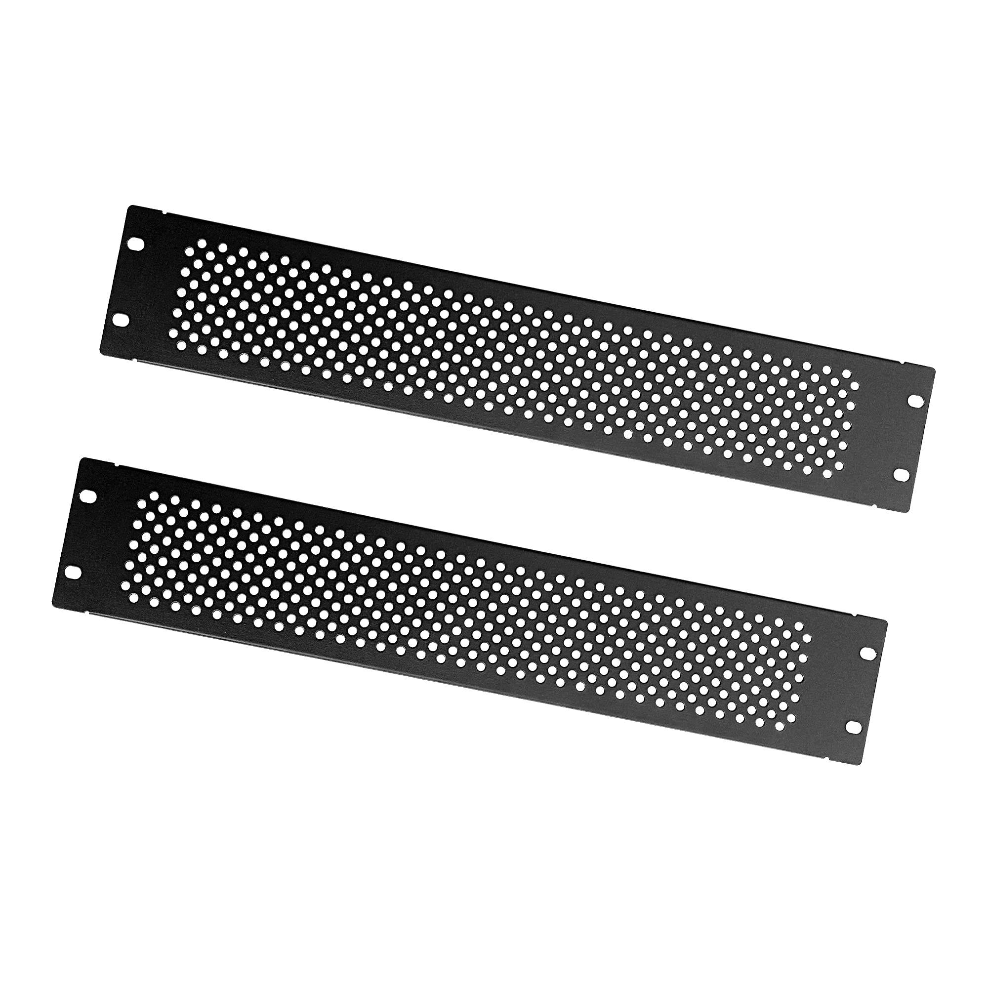 RIVECO 2U Vented Blank Panels for Rack & Cabinets Front Cover Panel 19-Inch Server & Network Rack Mount 2PCS Black