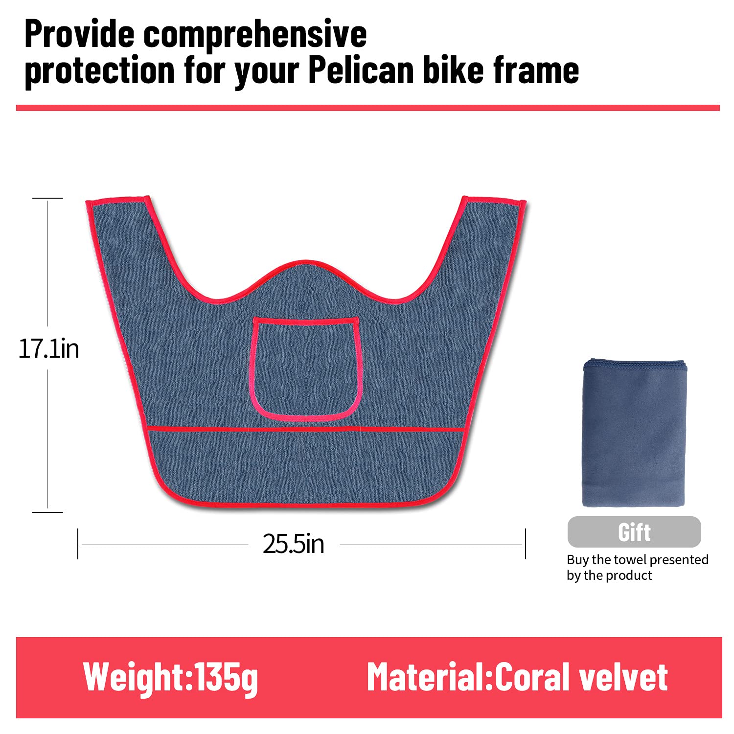 Gofeel Peloton Handlebar Towel, Super-absorbent Anti-Slippery Spin Towel, Quick-drying to Keep Your Handlebar and Face Always Dry for Peloton Spin Bike (Navy)