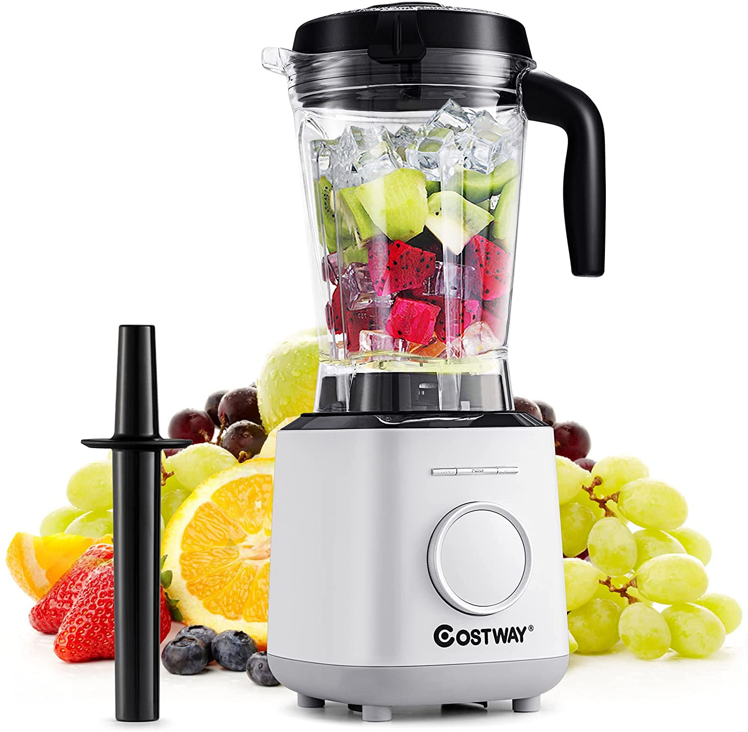 COSTWAY Professional Countertop Blender, 6 Pre-Setting Programs & 10 Speed Control, Smoothies Crushing Maker with 64oz Tritan BPA-Free Pitcher & Built-in Timer, Tamper, 1500W