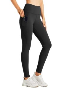 willit women's fleece lined leggings water resistant winter pants thermal high waisted yoga hiking running tights pockets black l