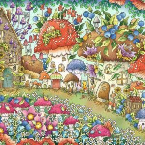 Ravensburger Floral Mushroom Houses 1000 Piece Jigsaw Puzzle for Adults & Kids Age 12 Years Up