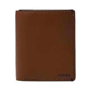 fossil men's joshua vegan cactus slim minimalist bifold front pocket wallet, medium brown, (model: ml4462210)