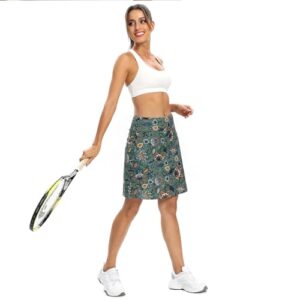 M MOTEEPI Skorts for Woman Golf Skirt Casual Knee Length Skirts with Pockets Workout Athletic Gypsophila L