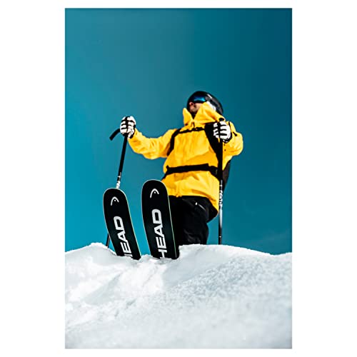 HEAD Kore Unisex Adults Durable All-Mountain Freeride Ski Pole with Adjustable Strap and Steel Tip, Black/White, 125