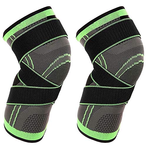 YCSM 1 Piece Set of Knee Support Protector, Compression Elastic Support Belt, Sports Knee Pads, for Running, Basketball and Volleyball (Color : Green 1PC Strap, Size : XXXL)