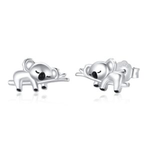 koala earrings 925 sterling silver cute koala stud earrings koala bear jewelry gift for women hypoallergenic earrings for sensitive ears