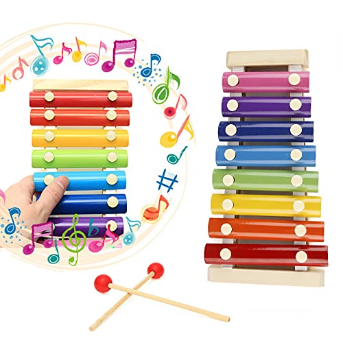 Tvoip Wooden Xylophone Toys Musical Creative Wooden Instruments 8 Notes xilofono children Baby Musical Toys Development