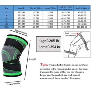 YCSM 1 Piece Set of Knee Support Protector, Compression Elastic Support Belt, Sports Knee Pads, for Running, Basketball and Volleyball (Color : Green 1PC Strap, Size : XXXL)