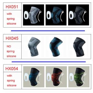 YCSM 1 Piece of Knee Joint Patella Protector Silicone Spring Knee Pads Sports Knee Pads Suitable for Meniscal Tear Arthritis to Relieve Joint Pain. (Color : Black, Size : L)