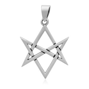 925 Sterling Silver Unicursal Hexagram Thelema Symbol Golden Dawn Magick Occult Pendant