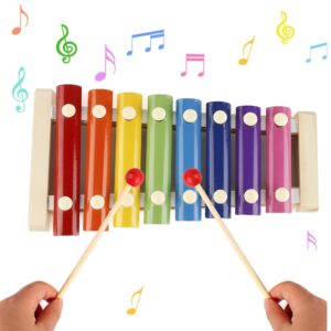 Tvoip Wooden Xylophone Toys Musical Creative Wooden Instruments 8 Notes xilofono children Baby Musical Toys Development