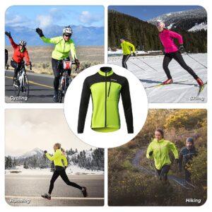 M MYSENLAN CATENA Women Cycling Winter Biking Jacket,Thermal Fleece Bike Running Outwear Windproof Waterproof Warm UP Coat,Yellow