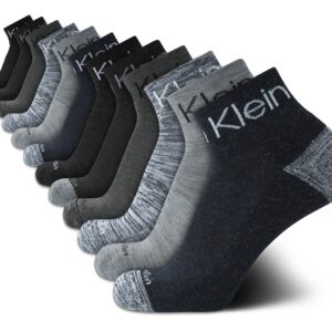 Calvin Klein Men's Socks - Athletic Cushioned Quarter Cut Ankle Socks (12 Pack), Size 7-12, Assorted