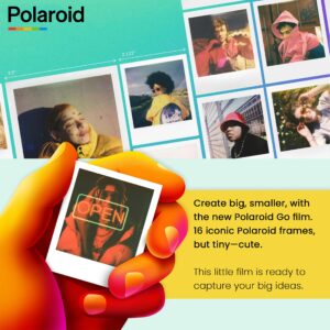 Polaroid GO Instant Mini Camera White + Polaroid GO Color Film – Double Pack + Album + Strap