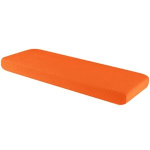 subrtex stretch cushion cover soft sofa seat slipcover spandex chair couch cover suitable for 1-2-3 seaters replacement for furniture protector(orange,medium)