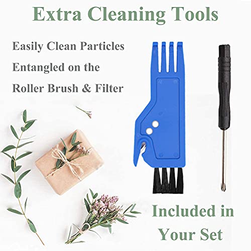 Replacement Parts Compatible with Eufy RoboVac 11S, 15C, 30, 30C, 12, 35C Vacuum Filters, 4 Pack Rolling Brushes, 10 Side Brushes, 8 Filter, 1 Pre Filter, 1 Roller Brush Guard