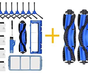 Replacement Parts Compatible with Eufy RoboVac 11S, 15C, 30, 30C, 12, 35C Vacuum Filters, 4 Pack Rolling Brushes, 10 Side Brushes, 8 Filter, 1 Pre Filter, 1 Roller Brush Guard