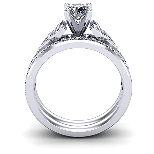 Engagement Ring For Women Bridal Sets 1-2/5 Ct. Tw. Moissanite Engagement Ring Set 18k Gold Wedding Ring Set Anniversary Rings Free Engraving