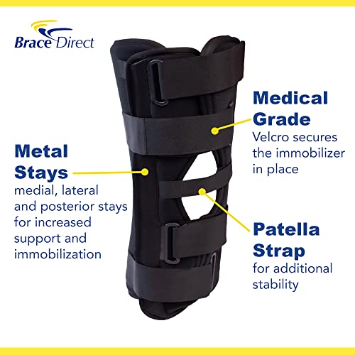 Tri Panel Knee Immobilizer Brace for Collateral Ligament Sprain, Patellar Stabilization, Osteochondral Fractures, ACL, PCL, MCL, LCC Injuries, Post-Op Knee Brace for Knee Pain and Immobilization