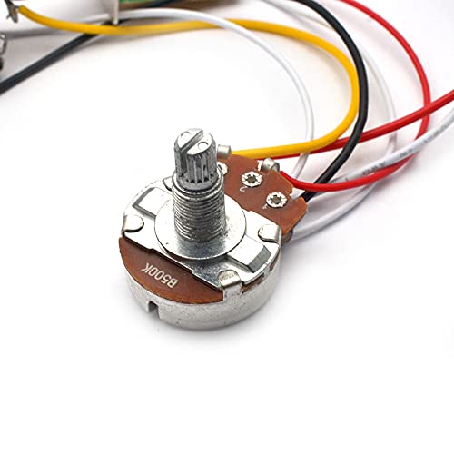 SAPHUE Electric Guitar Wiring Harness Prewired Kit A500k B500K 18mm Shaft Big Pots 3 Way Switch Volume Tone Control Wiring Harness