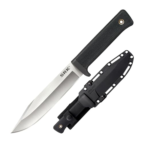 COLD STEEL SRK 6" CPM 3V Clip Point Razor-Sharp Blade 4.75" Kray-Ex Durable Handle Tactical Fixed Blade Knife w/Secure-Ex Sheath