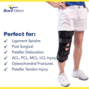 Tri Panel Knee Immobilizer Brace for Collateral Ligament Sprain, Patellar Stabilization, Osteochondral Fractures, ACL, PCL, MCL, LCC Injuries, Post-Op Knee Brace for Knee Pain and Immobilization