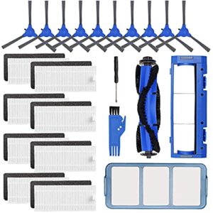 Replacement Parts Compatible with Eufy RoboVac 11S, 15C, 30, 30C, 12, 35C Vacuum Filters, 4 Pack Rolling Brushes, 10 Side Brushes, 8 Filter, 1 Pre Filter, 1 Roller Brush Guard