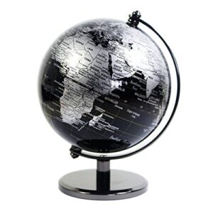 5 inch tiny black vintage world globe antique decorative desktop globe rotating earth geography globe metal base educational side table globe