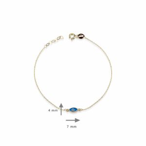 jewelryist 14k Solid Gold Evil Eye Bracelet | Gold Good Luck Bracelet | Dainty Energy Protection Bracelet | Spiritual Jewelry for Women | Graduation Gift for Daughter | 7.5" Bracelet Length