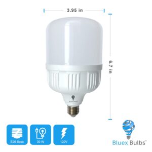 Bluex Bulbs Corn Bulb 30W 5000K 2 Pack BlueX 250W Bulb - 300W Bulb Equivalent, 30W LED Corn Light Bulb Cool White 5000K E26 Base 3000 Lumens 300 Watt Light Bulb