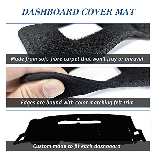 KEDAKEJI Black Dashboard Dash Board Cover Mat Carpet Compatible with 2007-2013 Chevrolet Silverado GMC Sierra