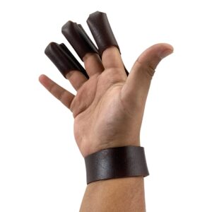 Hide & Drink, Three-Finger Archery Glove Handmade from Full Grain Leather - Bourbon Brown