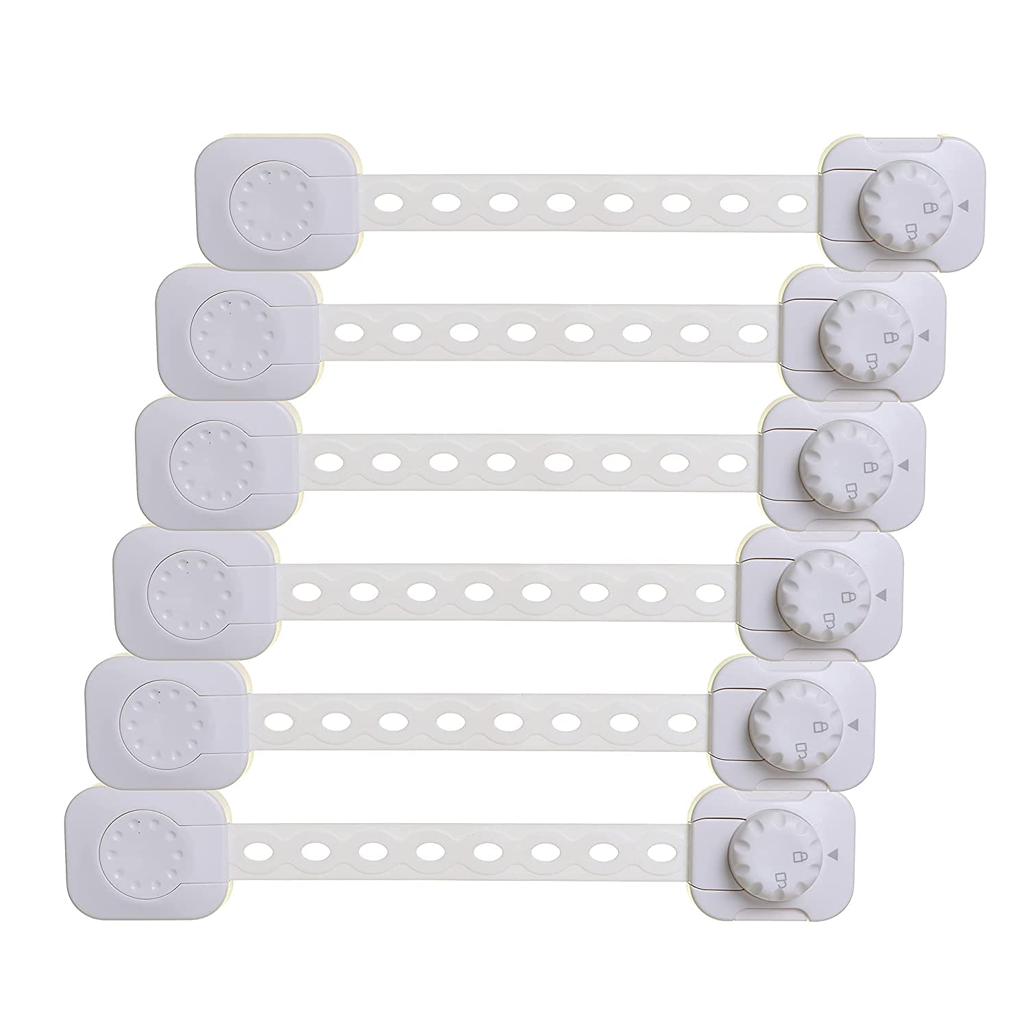 Dreambaby Twist 'N Lock Multipurpose Latch - Child Safety Locks - White - 6 Pack - Model L1435