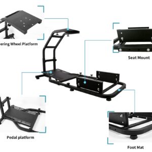 Anman Racing Simulator Mount fit for PC PS4 XBOX ONE Racing Wheel Stand Video Game for Logitech G25/27 G29 G920/923 Fanatec Thrustmaster T500RS T300RS, NOT Include Wheel Shifter Pedals