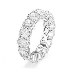 EAMTI Wedding Bands for Women Oval Cut Stackable CZ Cubic Zirconia Engagement Rings Eternity Band Rings Size 6