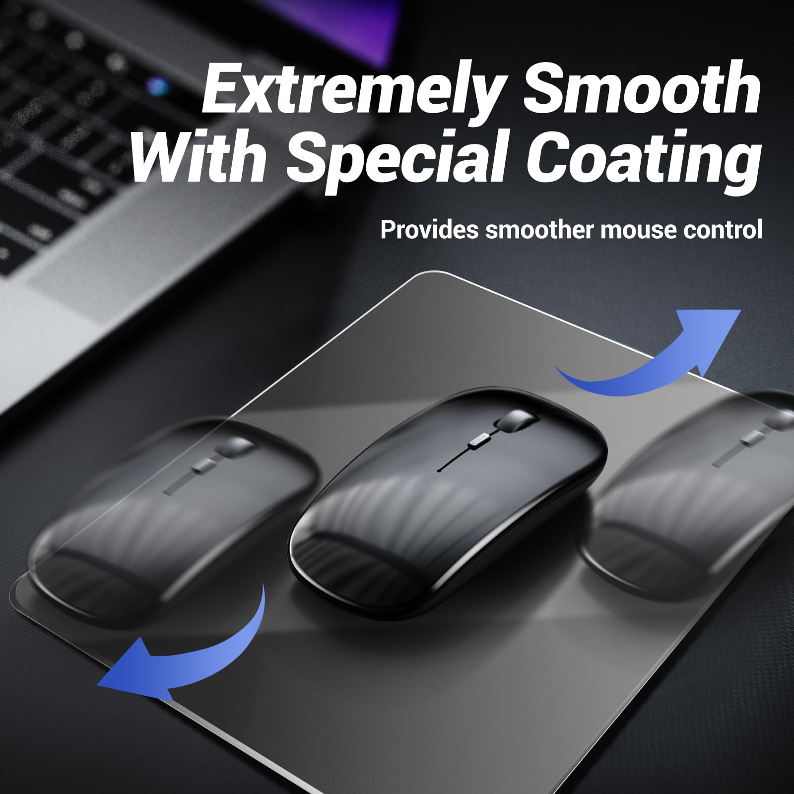 Metal Aluminum Mouse Pad, Office and Gaming Thin Hard Mouse Mat Double Sided Waterproof Fast and Accurate Control Mousepad for Laptop, Computer and PC,9.05"x7.08", Gray