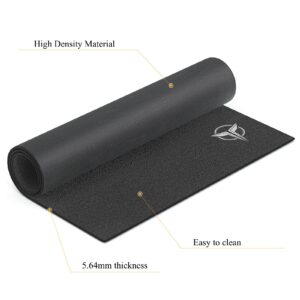 GEWAGE Bike Mat 31.5" x 59"- Exercise Stationary Bike Mat Use on Hardwood Floor - Heavy Duty Cycling Trainer Floor Mat for Spin, Peloton, Stationary, Exercise Bike (31.5" x 59") Black