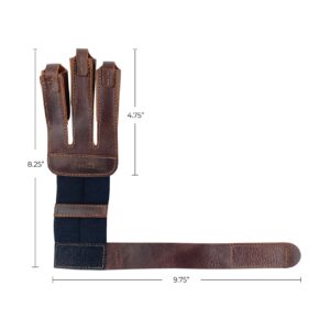 Hide & Drink, Three-Finger Archery Glove Handmade from Full Grain Leather - Bourbon Brown