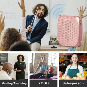 SHIDU Wireless Voice Amplifier for Teachers, Mini Voice Amplifier with UHF Microphone Headset,1800mAh Rechargeable 10W Personal Portable Speaker Suitable for Coaches, Tour Guides, Speeches, Outdoors