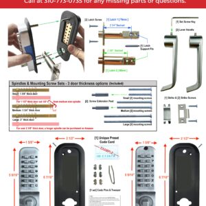 JOUNJIP Mechanical Keyless Combination Lever Handle Door Lock [Flat Spindles] - No Batteries | No Power | No Key Needed (Oil-Rubbed Bronze)