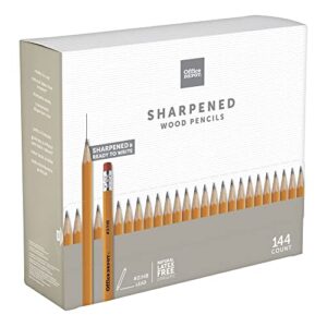 Office Depot® Brand Gravity Feed Woodcase Pre-Sharpened Pencils, 2.2 mm, HB Hardness, Yellow, Box Of 144 Pencils