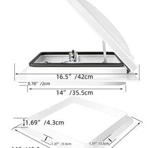 Livpow RV Roof Vent With 12V Fan Reversible 14" x 14"