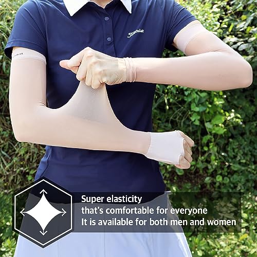 Nutriadvisor Dalot Skin color Natural Sun Protection Arm Sleeves for Women Men (Right Hand Glove)