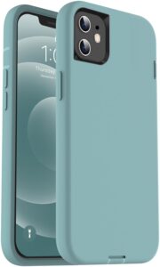 oribox for iphone 12 case for iphone 12 pro case green, [10 ft military grade drop protection], the liquid silicone heavy duty shockproof anti-fall case for iphone 12/12 pro,6.1 inch, green