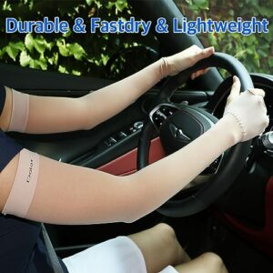 Nutriadvisor Dalot Skin color Natural Sun Protection Arm Sleeves for Women Men (Right Hand Glove)