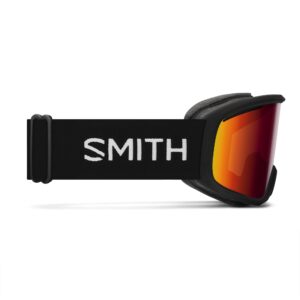 SMITH Vogue Goggles for Women with Carbonic-x Lens – Performance Snowsports Goggles with Replaceable Lens for Skiing & Snowboarding – Black + Red Sol-X Mirror Lens